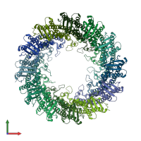 PDB entry 5nbz coloured by chain, front view.