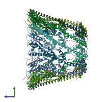PDB entry 5nbz coloured by chain, side view.