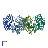 PDB entry 5nc9 coloured by chain, top view.