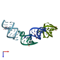 PDB entry 5ndi coloured by chain, top view.