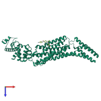 PDB entry 5ndz coloured by chain, top view.