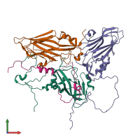 PDB entry 5ne4 coloured by chain, front view.