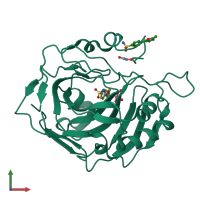 PDB entry 5nea coloured by chain, front view.