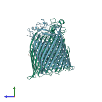 PDB entry 5nec coloured by chain, side view.