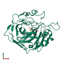 PDB entry 5nee coloured by chain, front view.