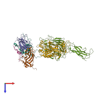 PDB entry 5neu coloured by chain, top view.