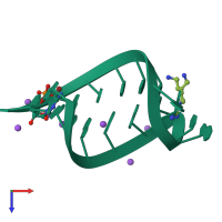 PDB entry 5nex coloured by chain, top view.
