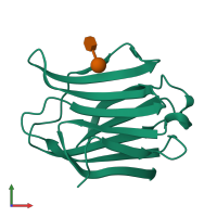 PDB entry 5nf7 coloured by chain, front view.