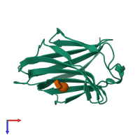 PDB entry 5nf7 coloured by chain, top view.