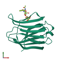 PDB entry 5nf9 coloured by chain, front view.