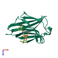 PDB 5nfb coloured by chain and viewed from the top.
