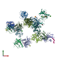 PDB entry 5nff coloured by chain, front view.
