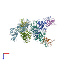 PDB entry 5nfy coloured by chain, top view.