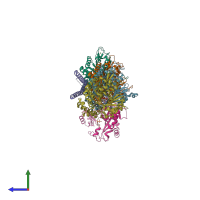 PDB entry 5nfz coloured by chain, side view.