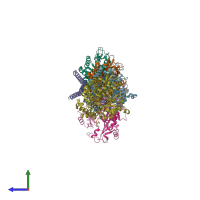 PDB entry 5ng1 coloured by chain, side view.