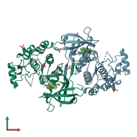 PDB entry 5ng2 coloured by chain, front view.