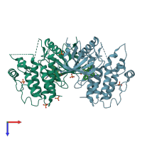 PDB entry 5ng2 coloured by chain, top view.