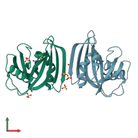 PDB entry 5ngr coloured by chain, front view.