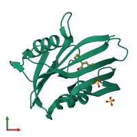 PDB 5ngt coloured by chain and viewed from the front.