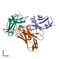 PDB entry 5ngv coloured by chain, front view.