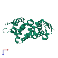 PDB entry 5nh1 coloured by chain, top view.