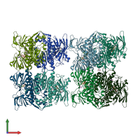 PDB entry 5nhg coloured by chain, front view.