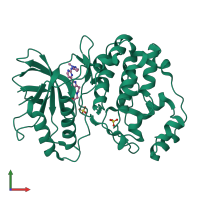 PDB entry 5nhj coloured by chain, front view.