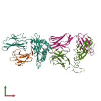 PDB entry 5nht coloured by chain, front view.