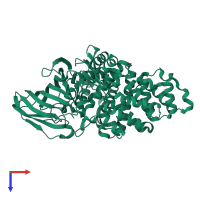 PDB entry 5nid coloured by chain, top view.