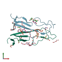 PDB entry 5nir coloured by chain, front view.