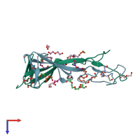 PDB entry 5nir coloured by chain, top view.