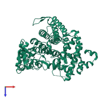 PDB entry 5nis coloured by chain, top view.