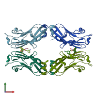 PDB entry 5niu coloured by chain, front view.