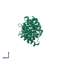 PDB entry 5niy coloured by chain, side view.