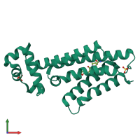 PDB entry 5niz coloured by chain, front view.
