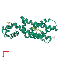 PDB entry 5niz coloured by chain, top view.