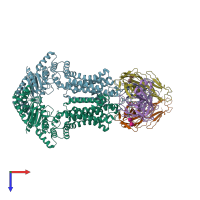 PDB entry 5nj3 coloured by chain, top view.