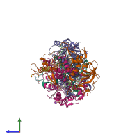 PDB entry 5nj4 coloured by chain, side view.