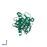 PDB entry 5nje coloured by chain, side view.