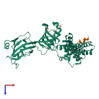 PDB entry 5njx coloured by chain, top view.