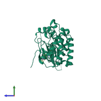 PDB entry 5njz coloured by chain, side view.