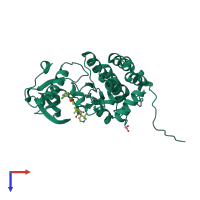 PDB entry 5nk4 coloured by chain, top view.