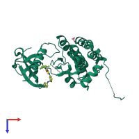 PDB entry 5nka coloured by chain, top view.