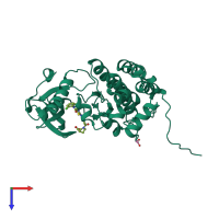 PDB entry 5nkc coloured by chain, top view.
