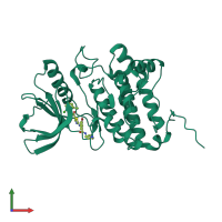 PDB entry 5nke coloured by chain, front view.