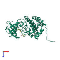 PDB entry 5nke coloured by chain, top view.