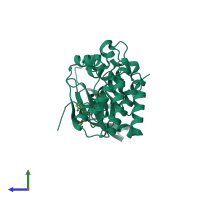 PDB entry 5nkh coloured by chain, side view.