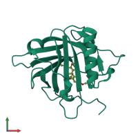 PDB entry 5nkn coloured by chain, front view.