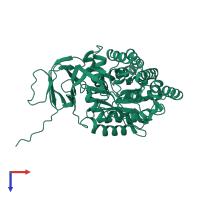 PDB entry 5nks coloured by chain, top view.