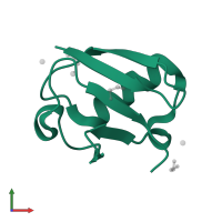 Ubiquitin in PDB entry 5nl5, assembly 1, front view.